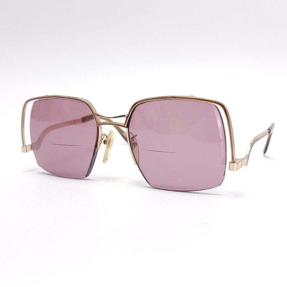 Vintage Tura Model 420 Gold Half-Rim Metal Eyeglass Frames Only 5.5 140 Retro
